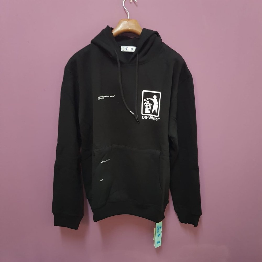 Off-White Black Hoodie With Take Care Print